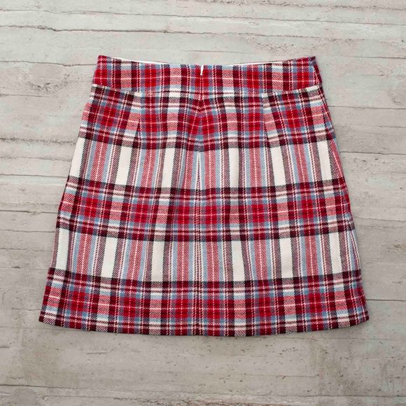 NWT J. Crew Pleated Italian Wool Mini Skirt in Vintage Plaid size 8 - Picture 4 of 9